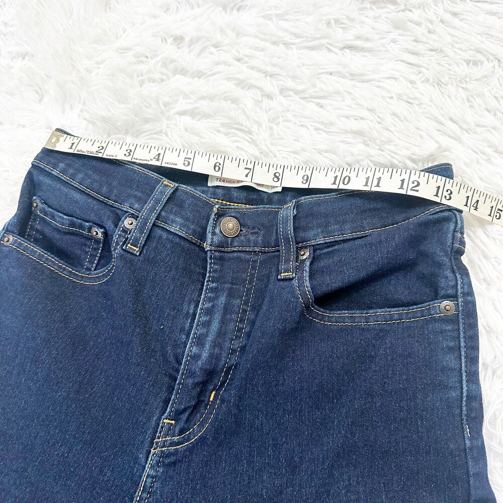 Levi's 724 High Rise Straight Jeans Women's 28 Dark Wash Stretch WaterLess - Picture 3 of 7